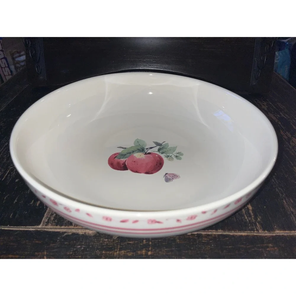 Pfaltzgraff Delicious Pasta Serving Bowl Apple Butterfly Stoneware 11 Inch
